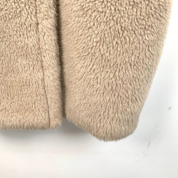 Max Mara Womens Beige Teddy Double-Breasted Wool & Alpaca Long Coat Size M - Picture 5 of 8
